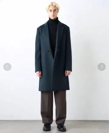 새상품급 Lui's 하이퀄리티 멜톤 더블 체스터 코트 S