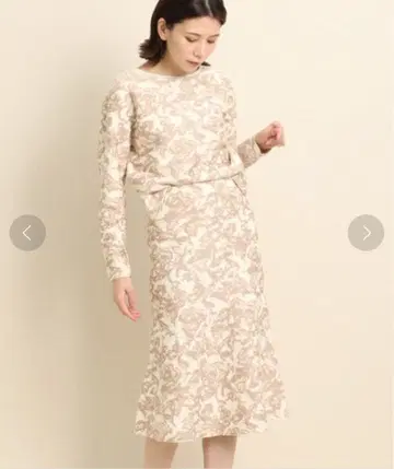 [ 새상품급 ] 쿠 드 샹스 셋업 니트 플라워 자카드 M