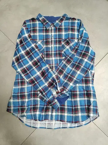 90s 00년대쯤 HABAND 플란넬 긴팔 셔츠 파랑 빨강 체크
