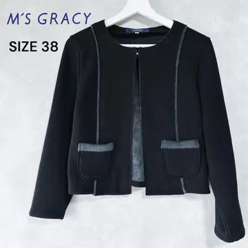 새상품급 엠즈 그레이시 노카라 자켓 블랙 속기모 M