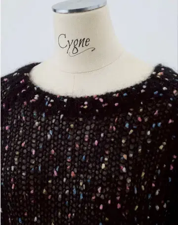 [ 미사용 새상품 ] Cygne 컬러풀 폼폼 니트 Sylvian 블랙
