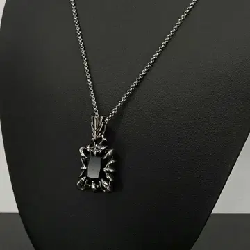 빈티지 실버 그린 지르코니아 목걸이 펜던트