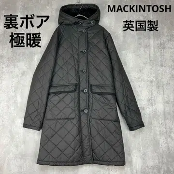 매킨토시 충전솜 퀼팅 코트 38 블랙 보아 안감 울트라 웜 영국제 겨울