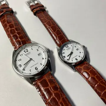 CASIO 카시오 페어 워치 쿼츠 데이트 작동품 남성용 여성용