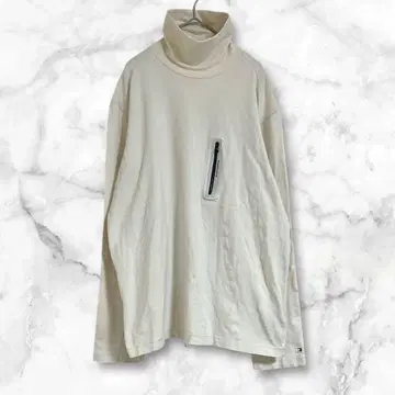 타미힐피거 아이보리 터틀넥 긴팔 상의 L 코튼 혼방