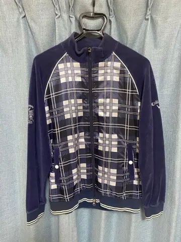 Callaway 체크 무늬 블루종 LL 사이즈 네이비