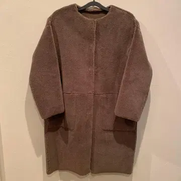 ROUGE VIF 리버서블 노카라 코트 베이지 카키