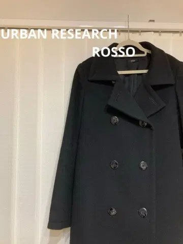 어반 리서치 로쏘 [ M ] 피코트 블랙 심플 울 혼방 일본제