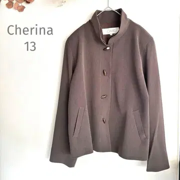 셰리나 새상품급 노카라 자켓 브라운 일본제 안감 있음 고급