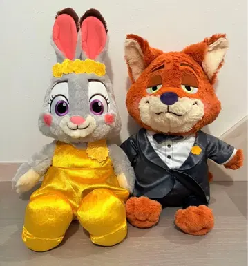 주토피아 2 FukuFuku V-BIG 봉제 인형 닉&주디 2종 세트