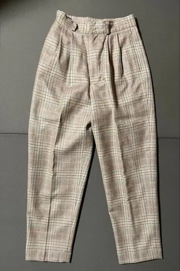 여성용 슬랙스 체크 무늬 구제 의류