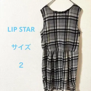 LIP STAR 립스타 슬리브리스 미니 원피스 체크 무늬