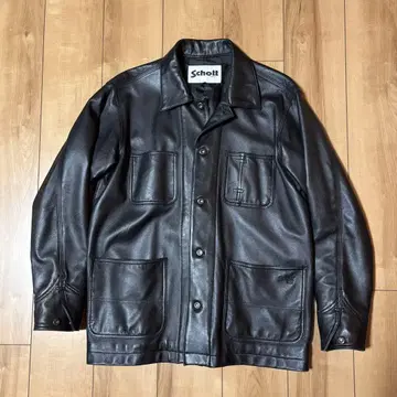 Schott 램 가죽 커버올 자켓 M 사이즈