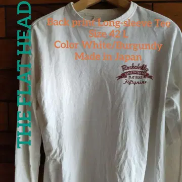 플랫 헤드 백 프린트 롱 T셔츠 사이즈 L 일본제