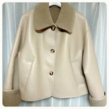 코코딜 보아 아우터 무스탕 가죽 브라운 ZARA H&M GU