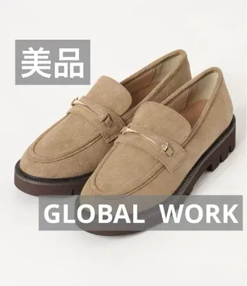 [ 새상품급 ] 에어 가벼운 탱크 밑창 로퍼 GLOBAL WORK 베이지