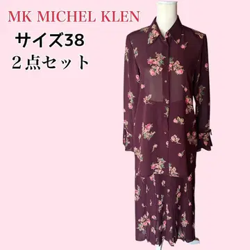 MK 미쉘클랑 롱 스커트 블라우스 셋업 꽃무늬 얇은 소재