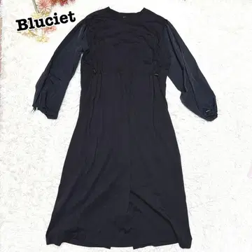 s.1809 [블루에] 긴팔 롱 티셔츠 원피스 도킹 플레어