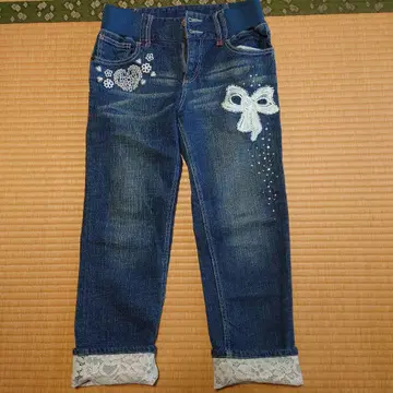 qvc 앤러브 &love 데님 보이프렌드 데님 화이트 리본