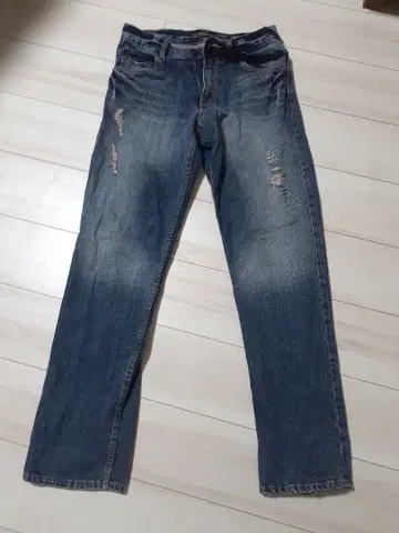 데미지 데님 팬츠 다크 블루