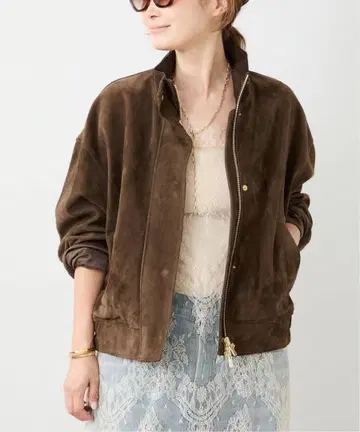 주말 가격 인하 Deuxieme Classe 스웨이드 크롭 블루종