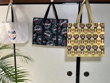 오리온 맥주 토트백, 쇼핑백 & 시사 패턴 린넨 백 세 점