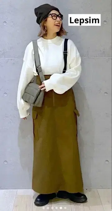 LEPSIM 서스펜더 카고 스커트 미사용 새상품