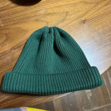 다크 그린 리브 니트 모자 프리 사이즈