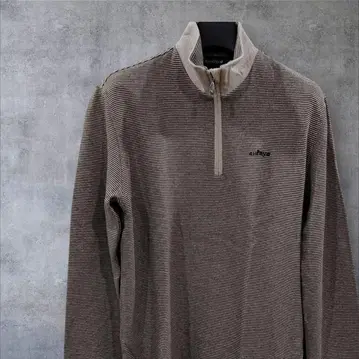 CHERVO 스트라이프 하프 지퍼 스웨터 52