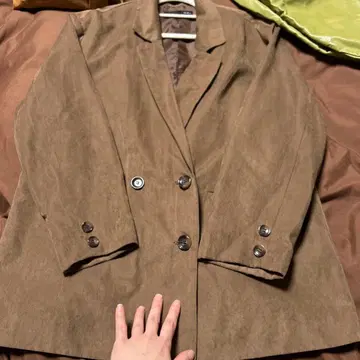 Heather 브라운 테일러드 자켓 더블 버튼