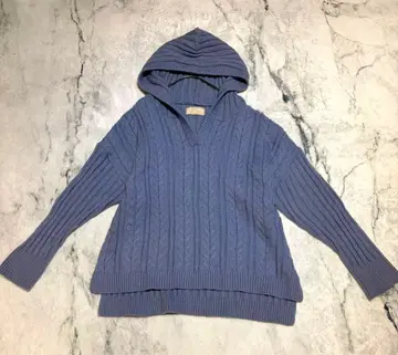 제이 에프 레디메이드 케이블 니트 디자인 후드티 V넥 무지