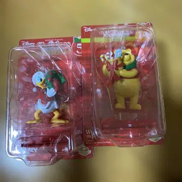 해피 복권 크리스마스 도널드 덕 푸우 피규어 2체 세트