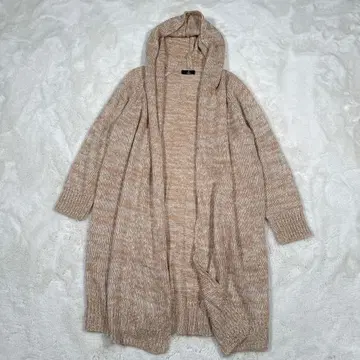 새상품급 이네드 INED 울 모헤어 혼방 후드 가디건 11호 베이지