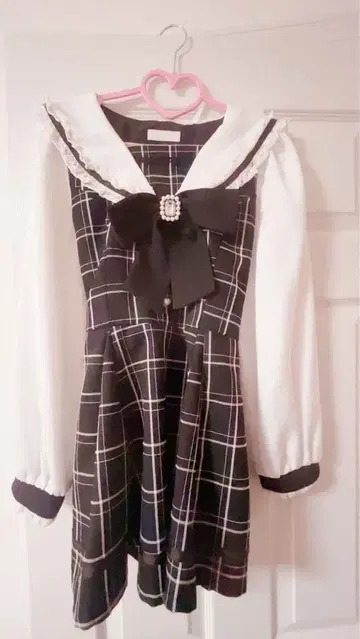 LIZLISA 세일러 셋업 블랙 체크