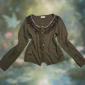 00s 레이스 프릴 브라운 가디건 페어리 그런지 모리걸