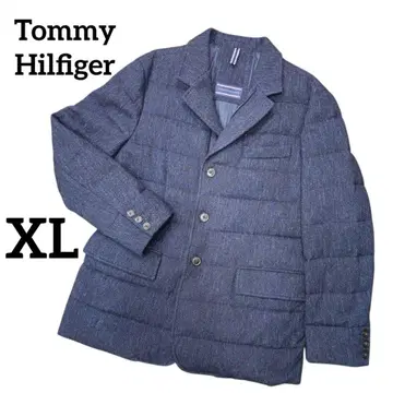 새상품급 타미힐피거 남성용 트위드풍 다운 자켓 네이비 XL