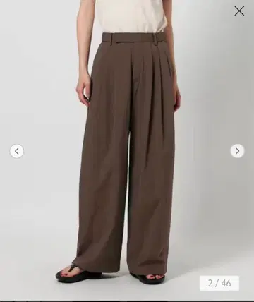 코튼 나일론 와이드 턱 팬츠 워셔블