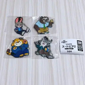 주토피아 2 가챠가챠 키링 파우버트 야마다 료스케 4개 세트