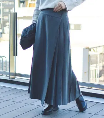 BEAMS BOY 랩 플리츠 스커트 그레이 0 [ 미사용 새상품 ]