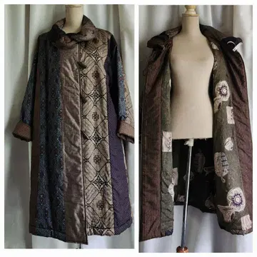 매우 깨끗한 클리닝 완료 기모노 원단 핸드메이드 코트