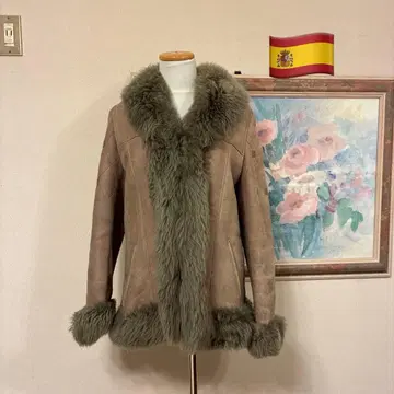 무스탕 코트 카키 베이지 퍼 포함