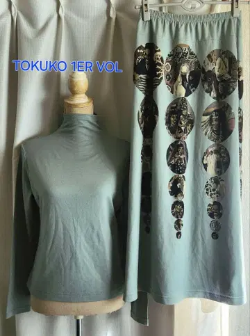 매우 새상품급 TOKUKO 1ER VOL 일본제 니트 셋업 스커트