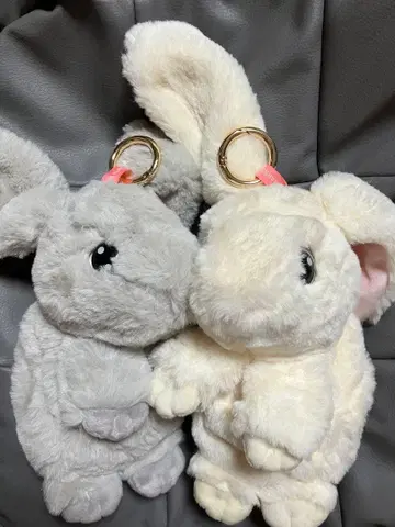 토끼 봉제 인형 2개 세트 소품함