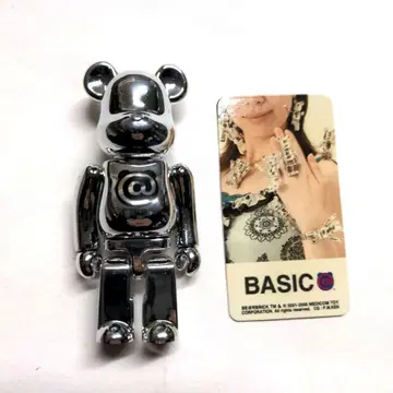 베어브릭 100% 베이직 @ 마크 실버 도금 메디콤토이
