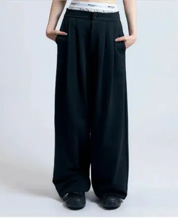 aclent 트렁크 레이어드 맨투맨 턱 팬츠