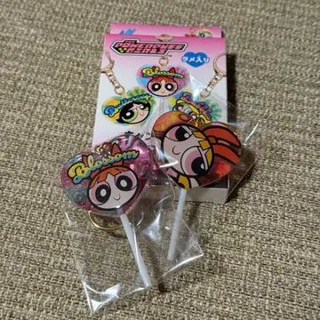 파워퍼프걸스 블라썸 캔디형 아크릴 키링 2개 세트