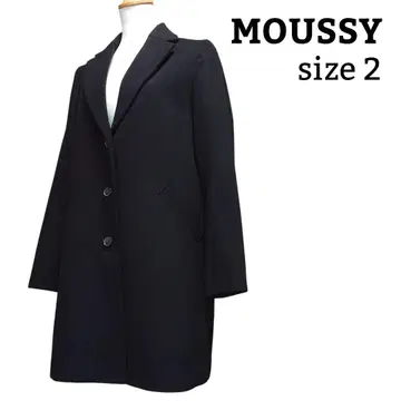 MOUSSY 마우지 체스터 코트 롱 코트 블랙 사이즈 2