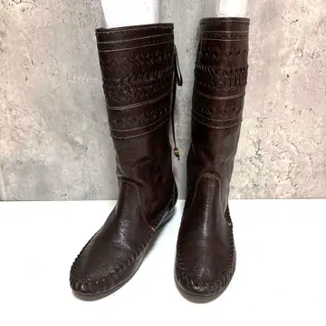 [ Vert Dense ] 롱 부츠 레이스업 브라운 23cm