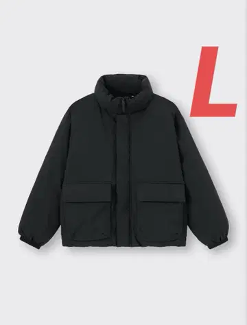 히트 패디드 스탠드 블루종 GU 남성용 블랙 L 사이즈