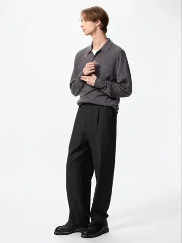 UNIQLO 턱 와이드 팬츠 M